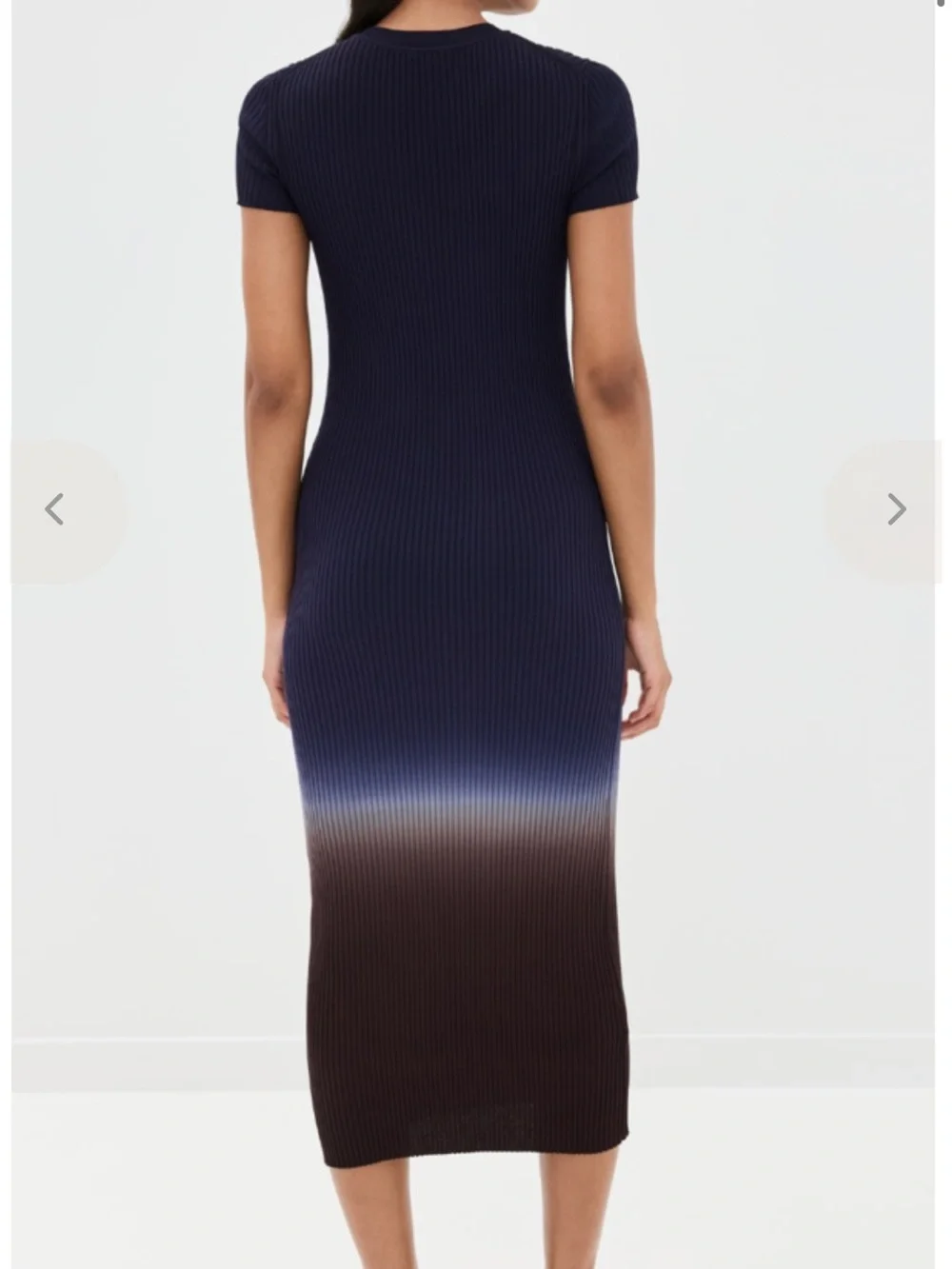 Staud Colleen dip dye ribbed stretch dress - Picture 2 of 7